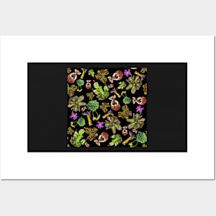  Carnivorous plants black background Posters and Art